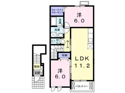 マーベラス・TⅢ(2LDK/2階)の間取り写真