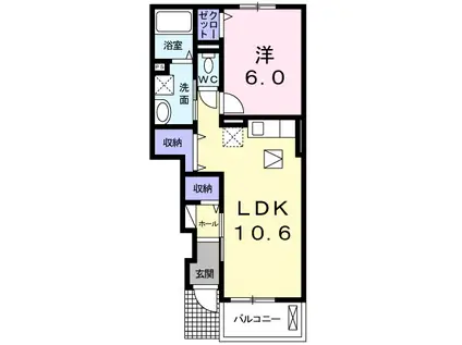 リーヴァ(1LDK/1階)の間取り写真