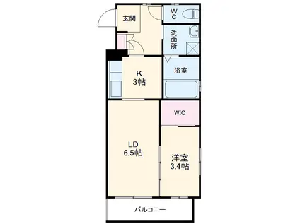 ルリオン助信(1LDK/2階)の間取り写真