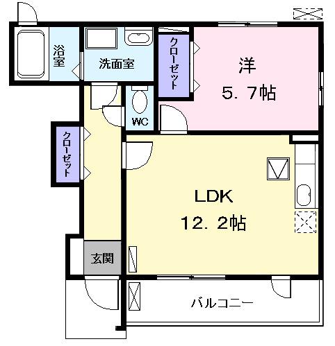 サン ブリーズ Ⅰ(1LDK/1階)の間取り写真