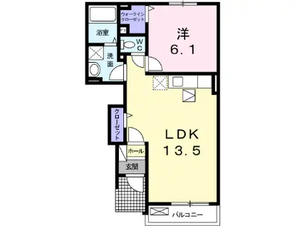 カーサ イリーデA(1LDK/1階)の間取り写真