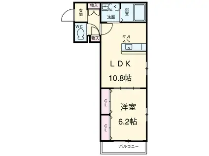 FELISTAS(1LDK/1階)の間取り写真