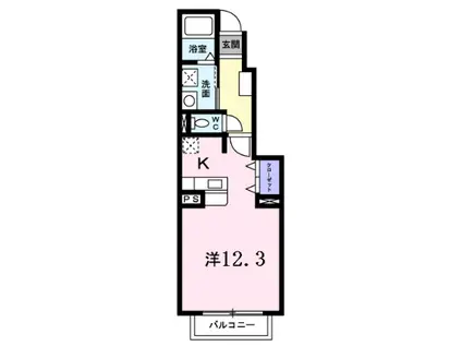 プロムナード高田C(ワンルーム/1階)の間取り写真