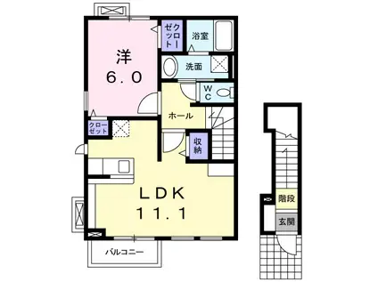 サンリット・クローバー(1LDK/2階)の間取り写真