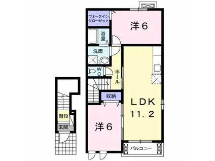 メゾン・ド・ルミノⅢ(2LDK/2階)の間取り写真