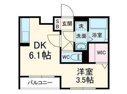 CLAIR(ワンルーム/1階)の間取り写真