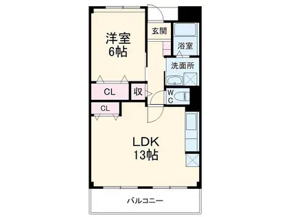 グレイスマンションⅡ(1LDK/2階)の間取り写真