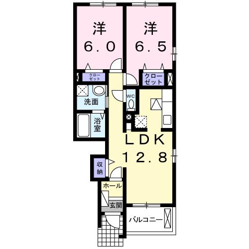 サン・エテルノ(2LDK/1階)の間取り写真