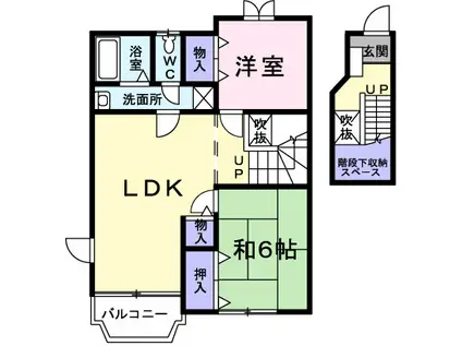 メゾンド・フルール(2LDK/2階)の間取り写真