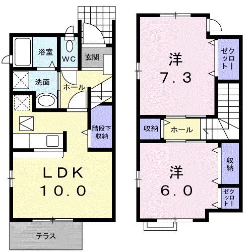 K・MCASA(2LDK/1階)の間取り写真