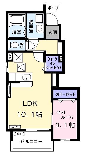ソフィアコート(1LDK/1階)の間取り写真
