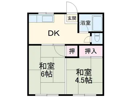 青葉ハイツ(2DK/1階)の間取り写真