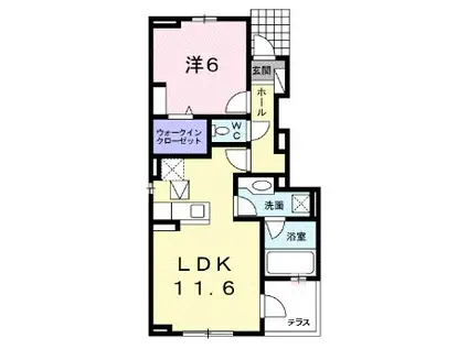 ヴェール(1LDK/1階)の間取り写真