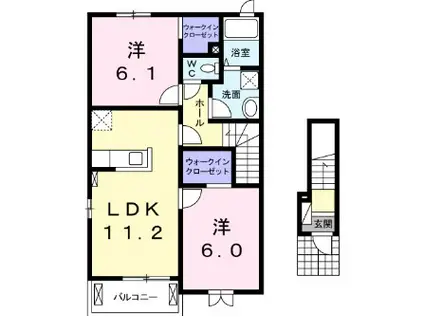 パストラールライツⅡ(2LDK/2階)の間取り写真