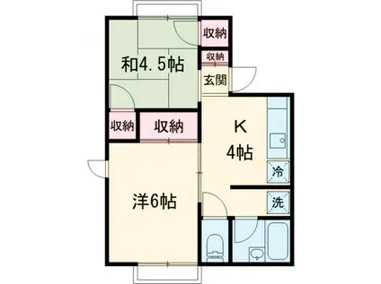 マルイシコーポ(2K/2階)の間取り写真