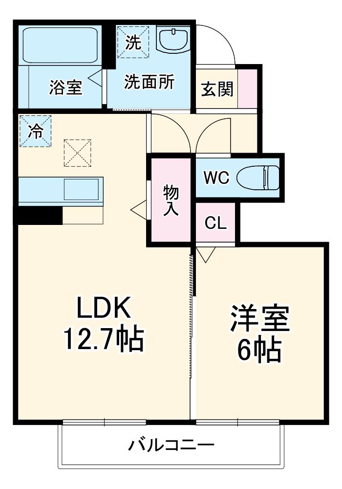 セジュール和田Ⅱ(1LDK/1階)の間取り写真