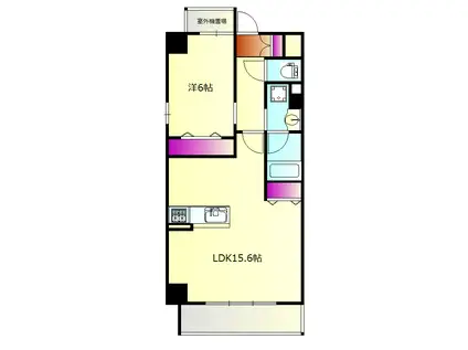 EPICHARIS本厚木(1LDK/2階)の間取り写真