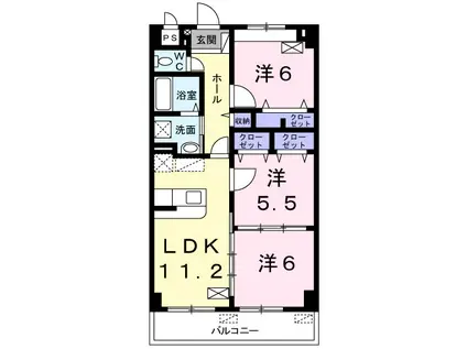 RIVERGATES小禄(3LDK/3階)の間取り写真