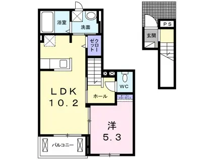サニーヒルレオⅠ(1LDK/2階)の間取り写真
