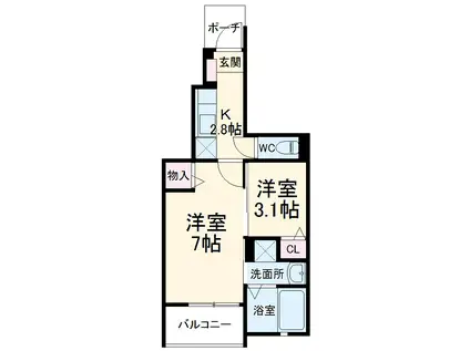 アンジュ Ⅰ(2K/1階)の間取り写真