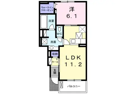 サイネリアⅠ(1LDK/1階)の間取り写真