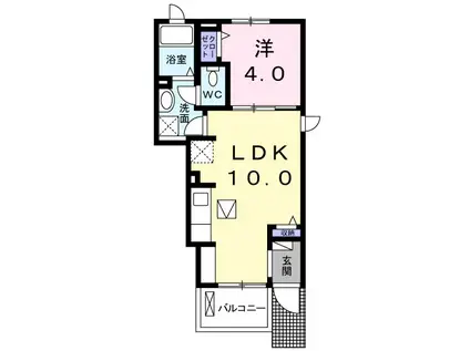 アリエッタⅠ(1LDK/1階)の間取り写真