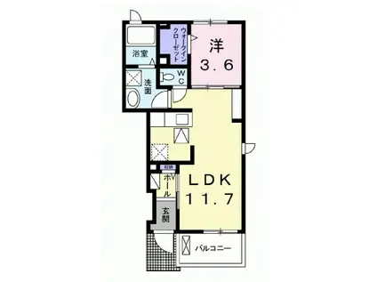 エスペランサ(1LDK/1階)の間取り写真