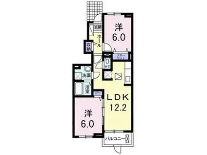 シュウ・メゾン(2LDK/1階)の間取り写真