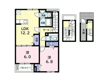 東武伊勢崎・大師線 北越谷駅 徒歩8分 3階建 築10年(2LDK/3階)の間取り写真