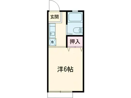 レジデンス信濃B棟(1K/1階)の間取り写真