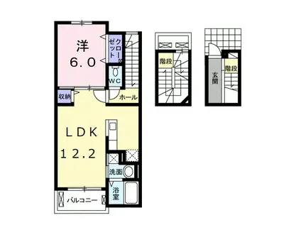 ラ・ネージュ Ⅱ(1LDK/3階)の間取り写真