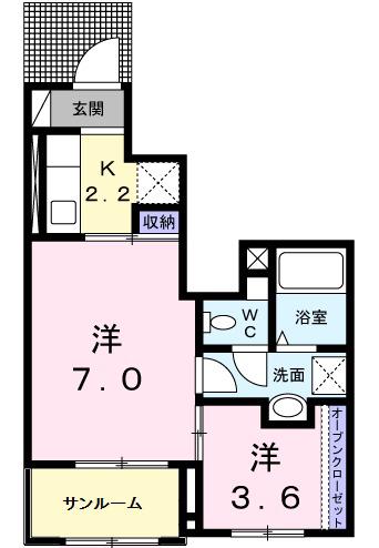 CASA FELICE(1SK/1階)の間取り写真