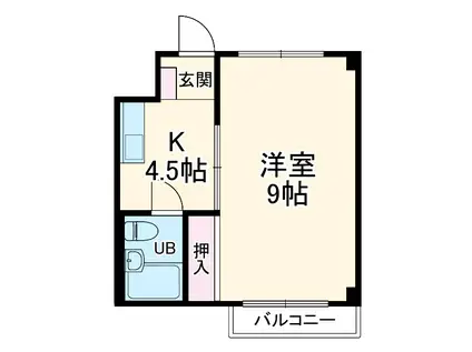 マウンテンⅢ(1K/2階)の間取り写真