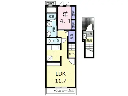 グリーンパーク(1LDK/2階)の間取り写真