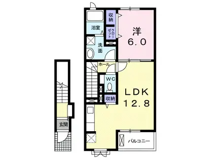 クリザン テーモ(1LDK/2階)の間取り写真