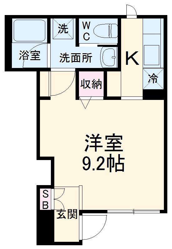 GELUK(1K/1階)の間取り写真