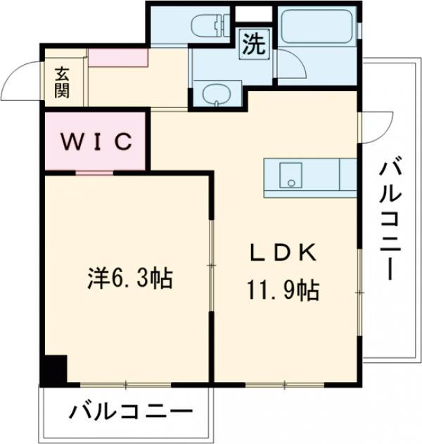 ボーリバージュ(1LDK/2階)の間取り写真