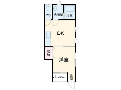 アンディーハウス宮子(1DK/1階)の間取り写真