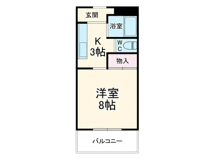 レジデンス堀(1K/2階)の間取り写真