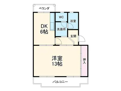 アベニューサンフラワー(1DK/3階)の間取り写真