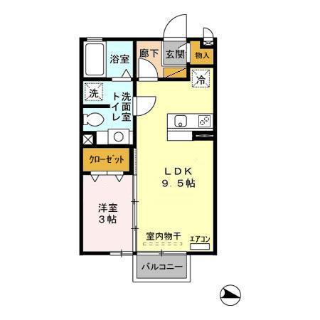 リビングタウン百合ヶ丘(1LDK/2階)の間取り写真