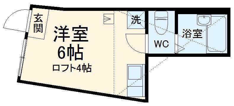 ユナイト磯子ランベール(ワンルーム/1階)の間取り写真