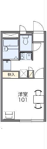 レオパレス大平B(1K/1階)の間取り写真