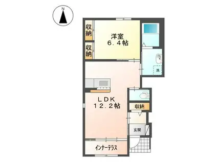 フェリース(1LDK/1階)の間取り写真