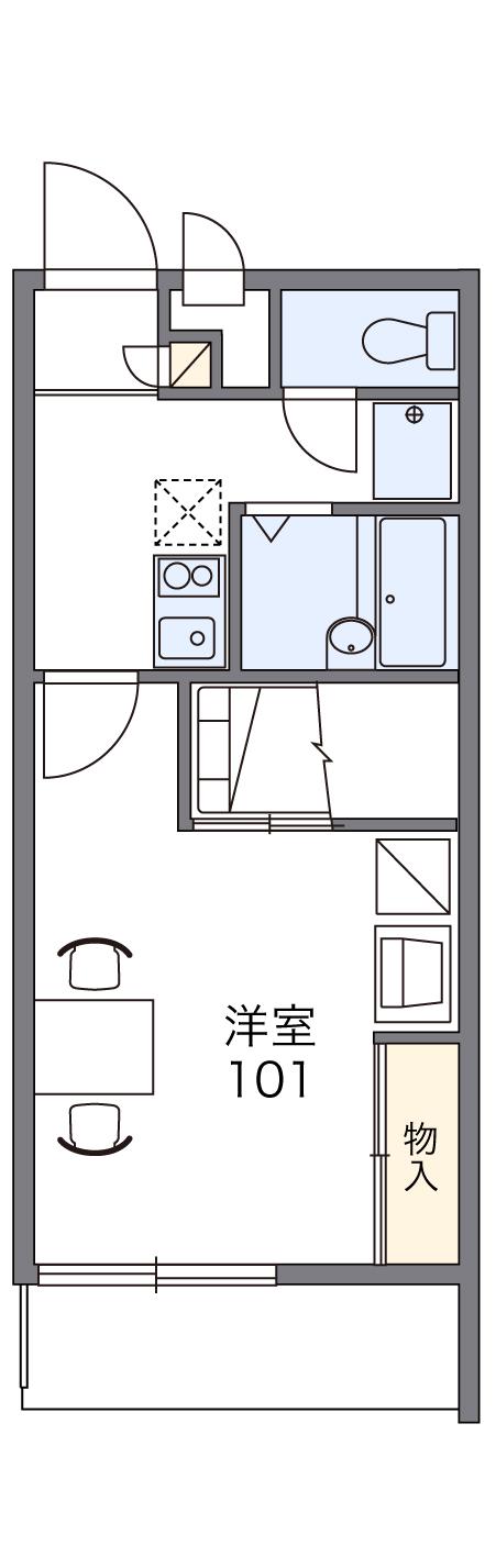 レオパレスアサクラⅢ(1K/2階)の間取り写真