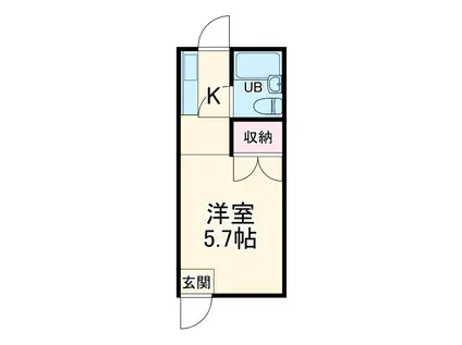 テラスみのり(ワンルーム/1階)の間取り写真