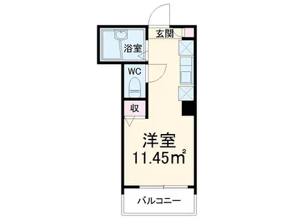 メルディア津田沼(ワンルーム/3階)の間取り写真