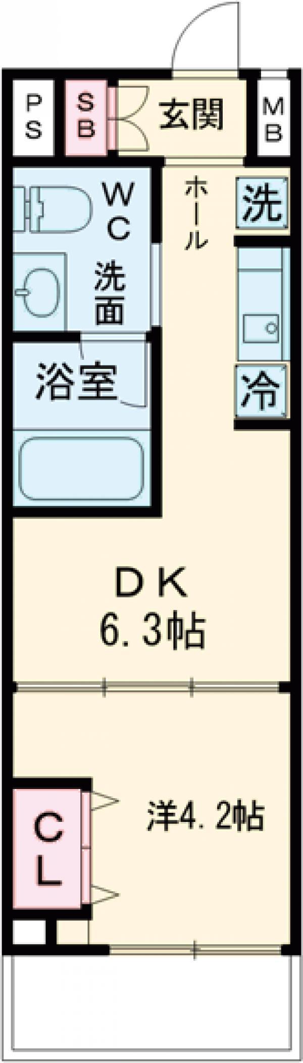 ウエリスアーバン中野坂上(1DK/3階)の間取り写真