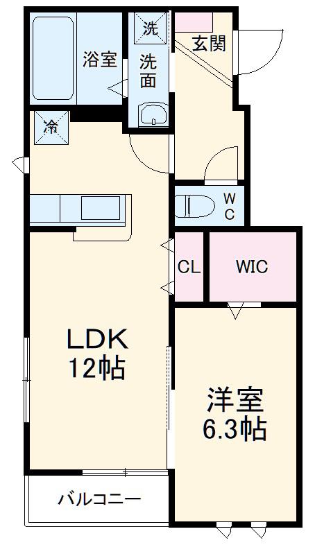 ブラン白楽(1LDK/2階)の間取り写真
