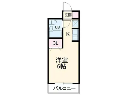 ペティパレス薬園台(ワンルーム/4階)の間取り写真